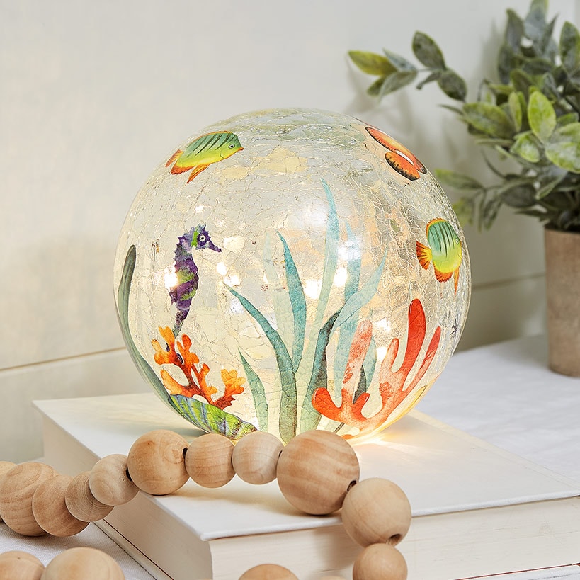 Lighted Themed Glass Globe - Butterfly or Sea Life#select-globe_sea-life