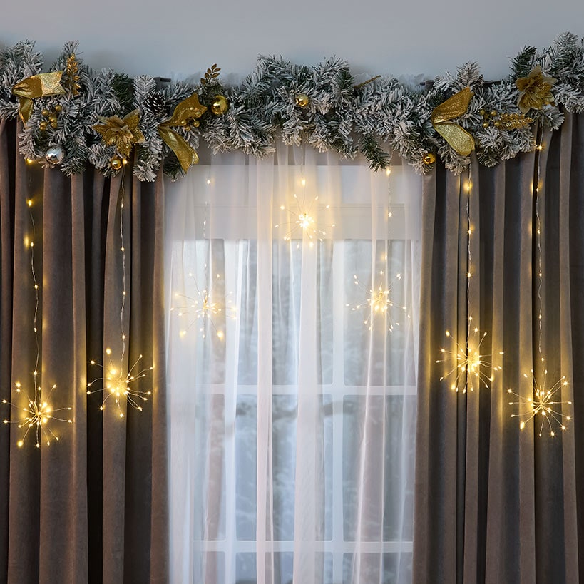 Themed Multi-Use Curtain Lights - Snowflake, Star, or Starburst#select-lights_starburst