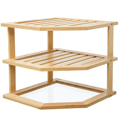 Bamboo Kitchen Counter Corner Shelf - 3-Tier