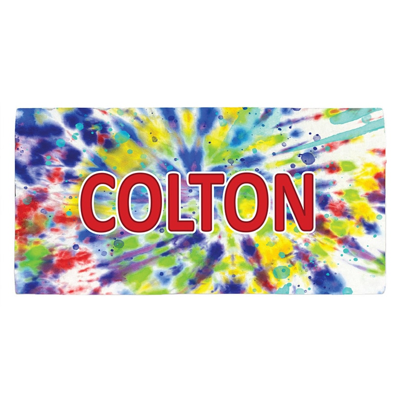 Personalized Name Tie Dye Beach Towels#select-color_red
