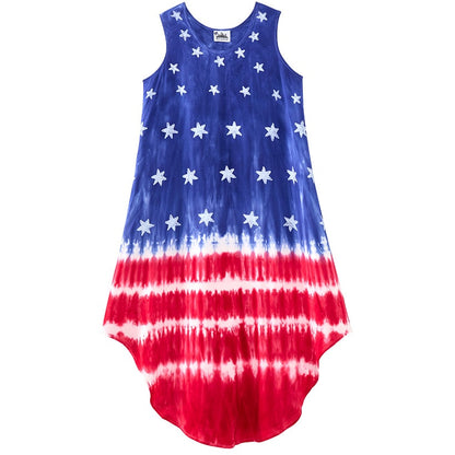 Tie-Dye Sleeveless Americana Dress