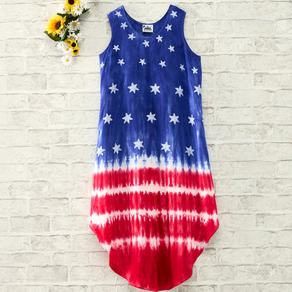 Tie-Dye Sleeveless Americana Dress