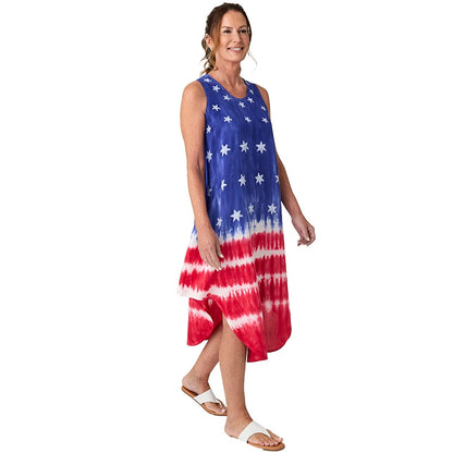 Tie-Dye Sleeveless Americana Dress