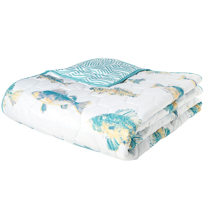 Tisa Fish Reversible Full/Queen or King Quilt, Sham, or Decorative Pillow