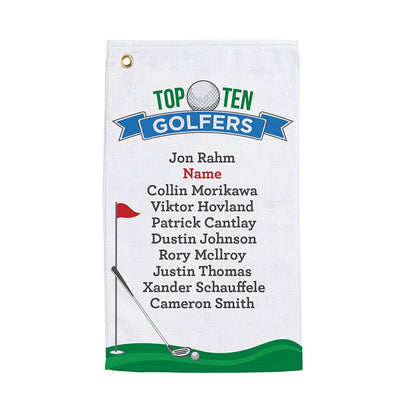 Personalized Top Ten Golf Towels
