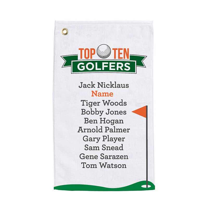 Personalized Top Ten Golf Towels#select-color_green