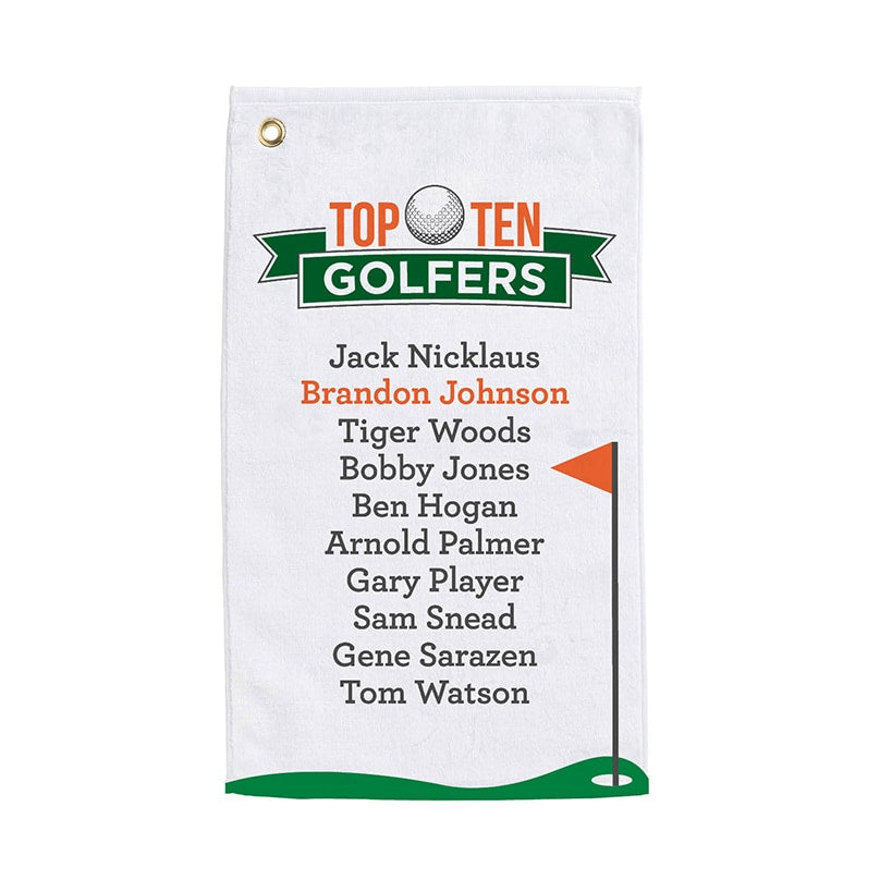 Personalized Top Ten Golf Towels#select-color_green