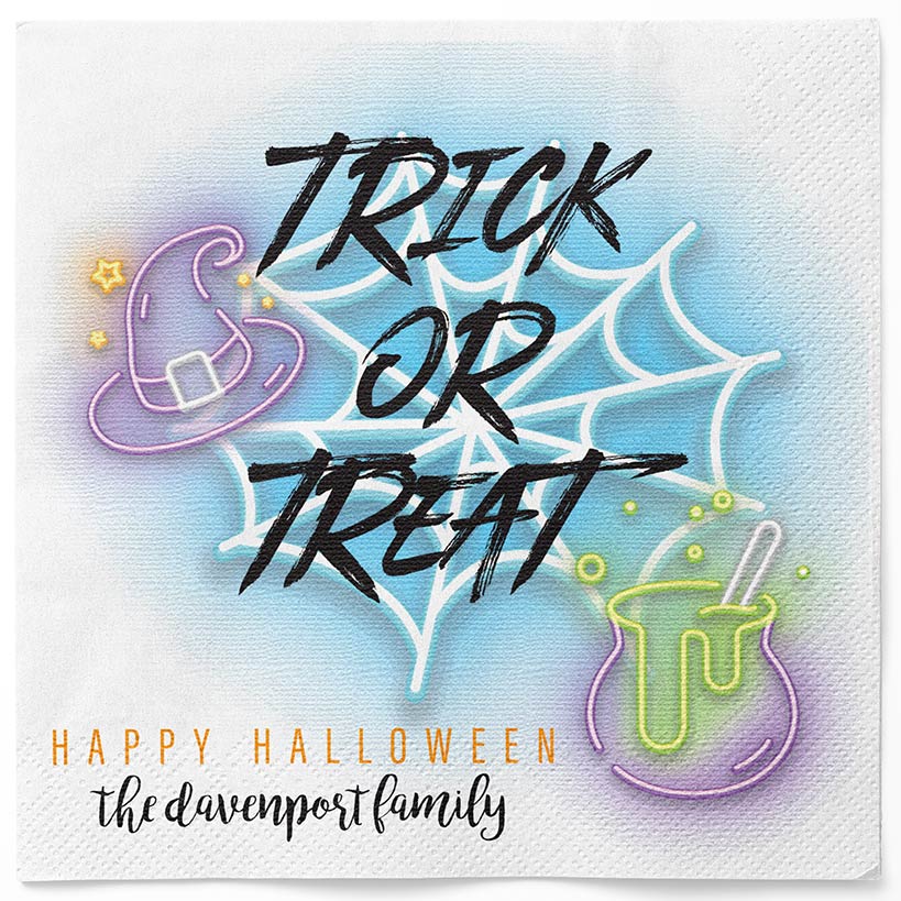 Personalized Halloween Trick or Treat Napkins#select-count_100-ct.