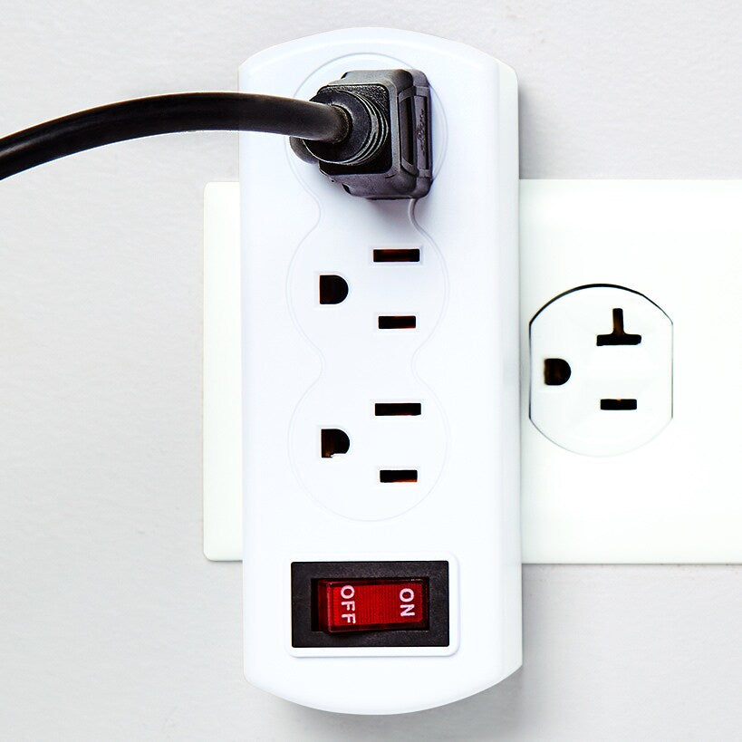 Triple Outlet Plug Adapter On/Off Switch Energy Saving ETL Listed