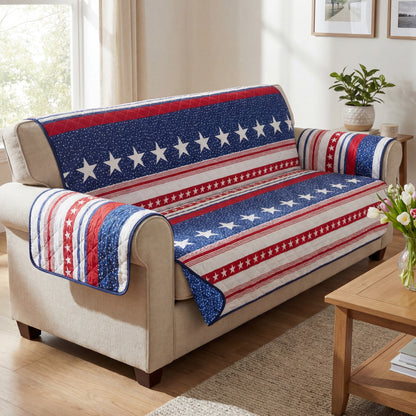 USA Stripe Quilted Furniture Cover Sofa