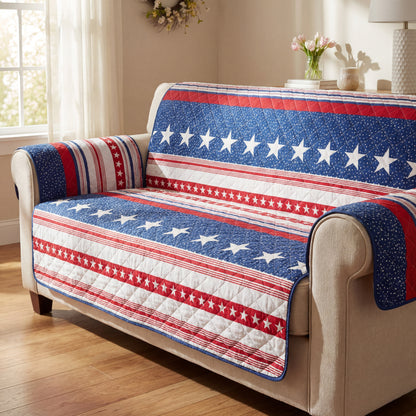 USA Stripe Quilted Furniture Cover Sofa