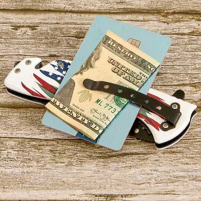 USA Eagle Rescue Liner Lock Folding Knife Pocket Clip Glass Breaker