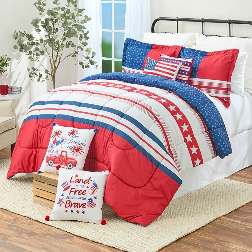 USA Striped Accent Pillow