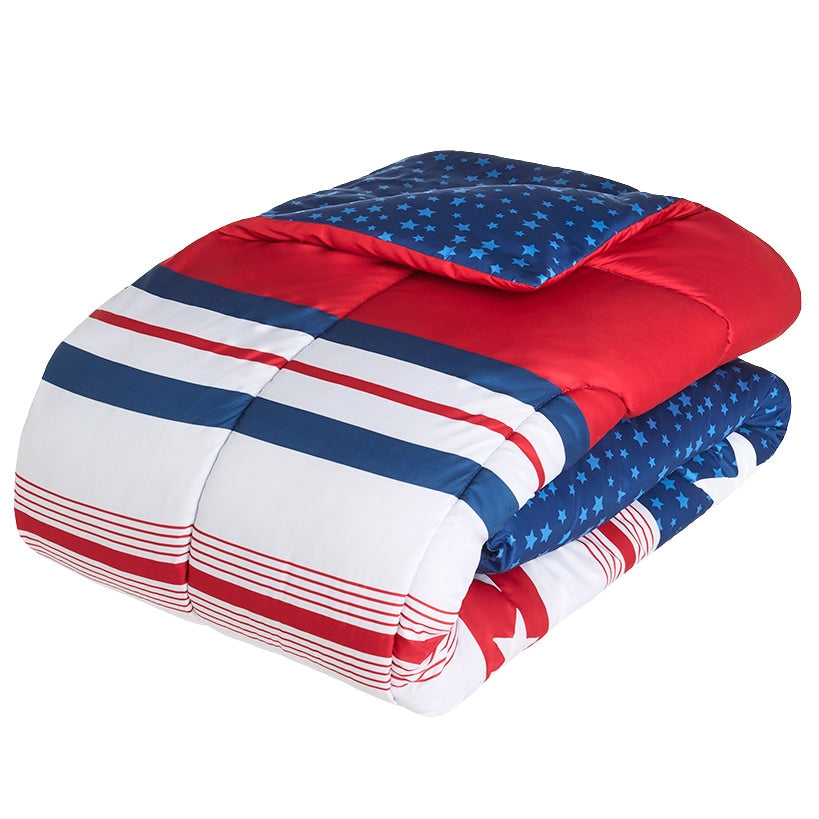 USA Stripe Comforter Set with 2 Shams King Queen#select-item_king