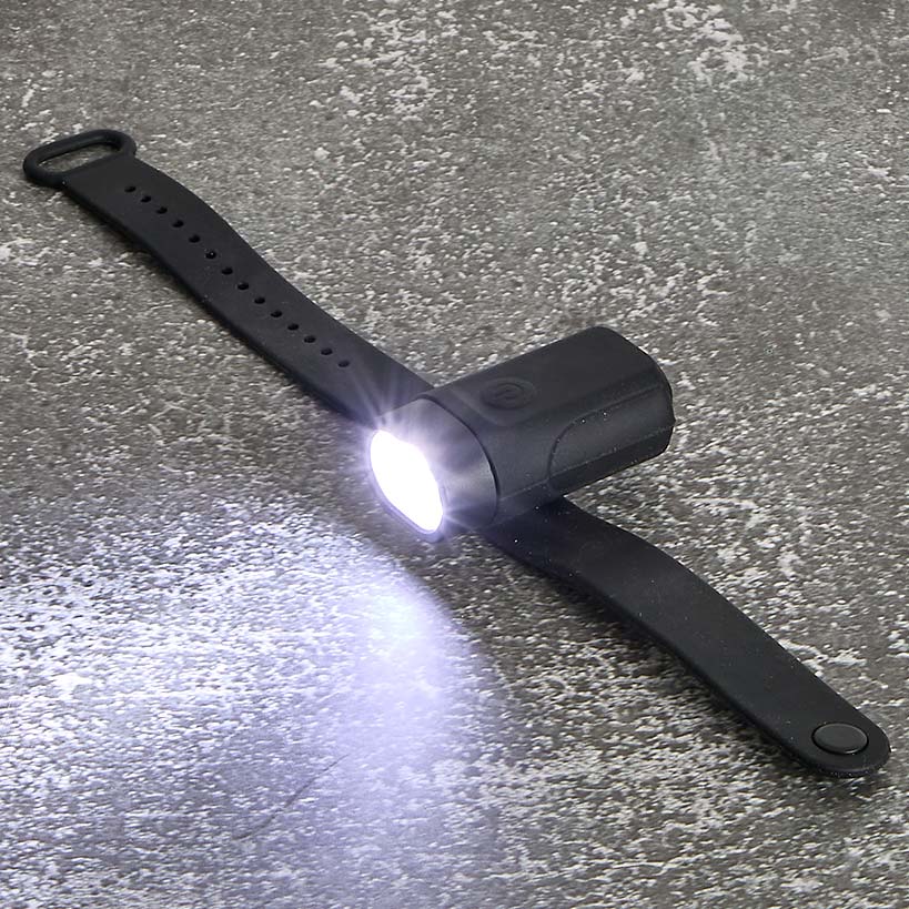 USB Rechargeable Waterproof Wristband Flashlight 2 LEDS 200 Lumens