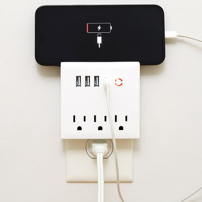 USB And Outlet Adapter With Phone Holder - Ultimate Charging Hub