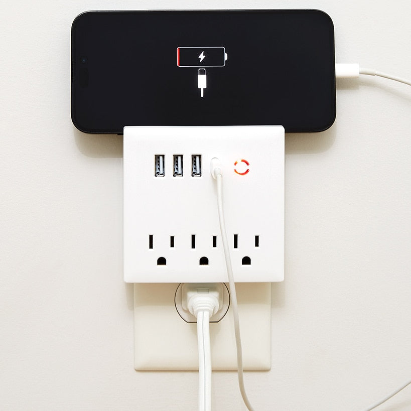 USB And Outlet Adapter With Phone Holder - Ultimate Charging Hub