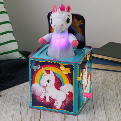 Schylling Unicorn Jack-In-The Box Pop and Glow