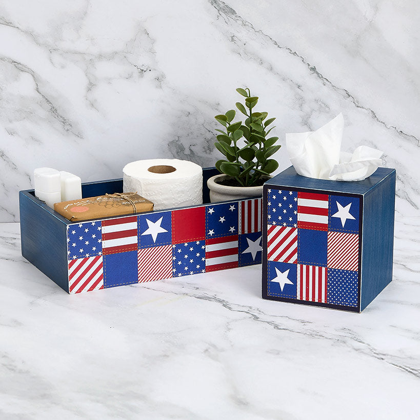 United States of Plaid American Flag Laundry Hamper