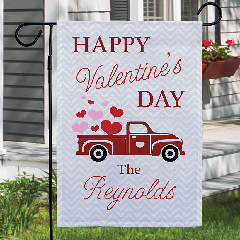 Personalized Valentine Garden Truck Flag