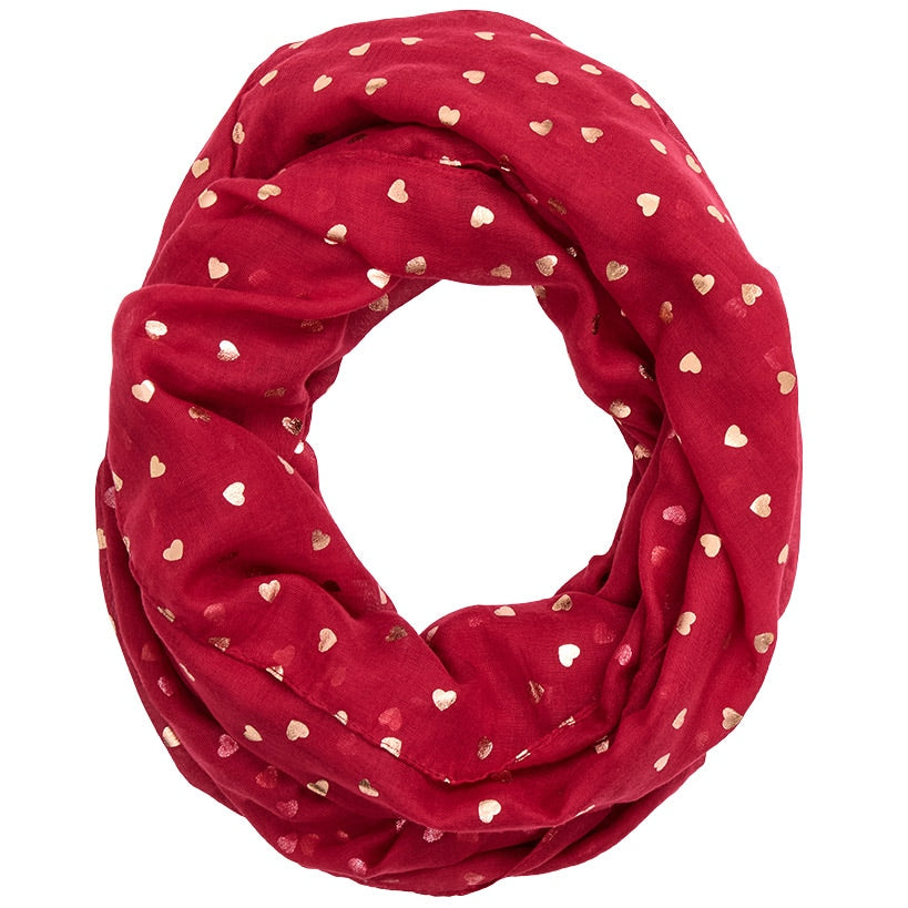 Valentine's Day Scarf Infinity Red 26"W x 35"L