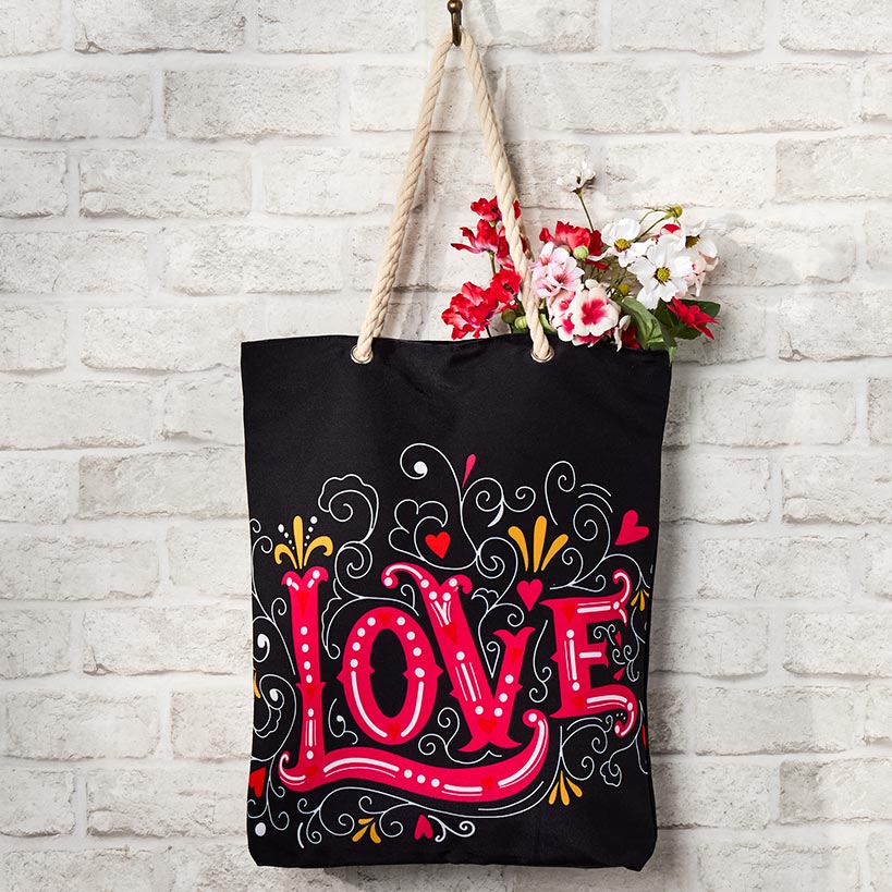 Women's Love Heart Tote Bag with Rope Handle#select-design_love