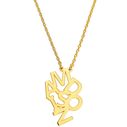 Personalized Nameplate Vertical Puzzle Name Necklace
