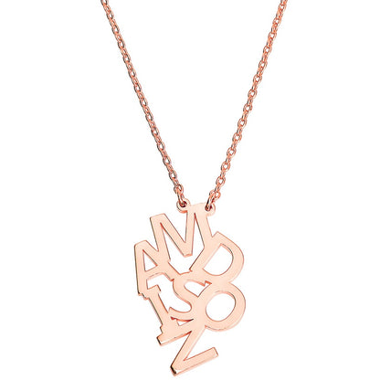 Personalized Nameplate Vertical Puzzle Name Necklace