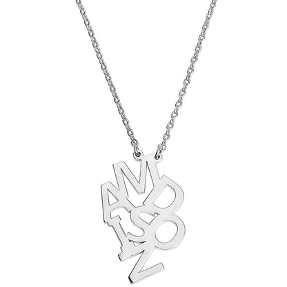 Personalized Nameplate Vertical Puzzle Name Necklace