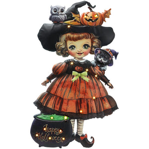 Halloween Lighted Standing Witch Porch & Indoor Greeter
