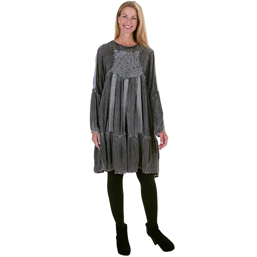 Vintage Wash Lace Trim Swing Dresses