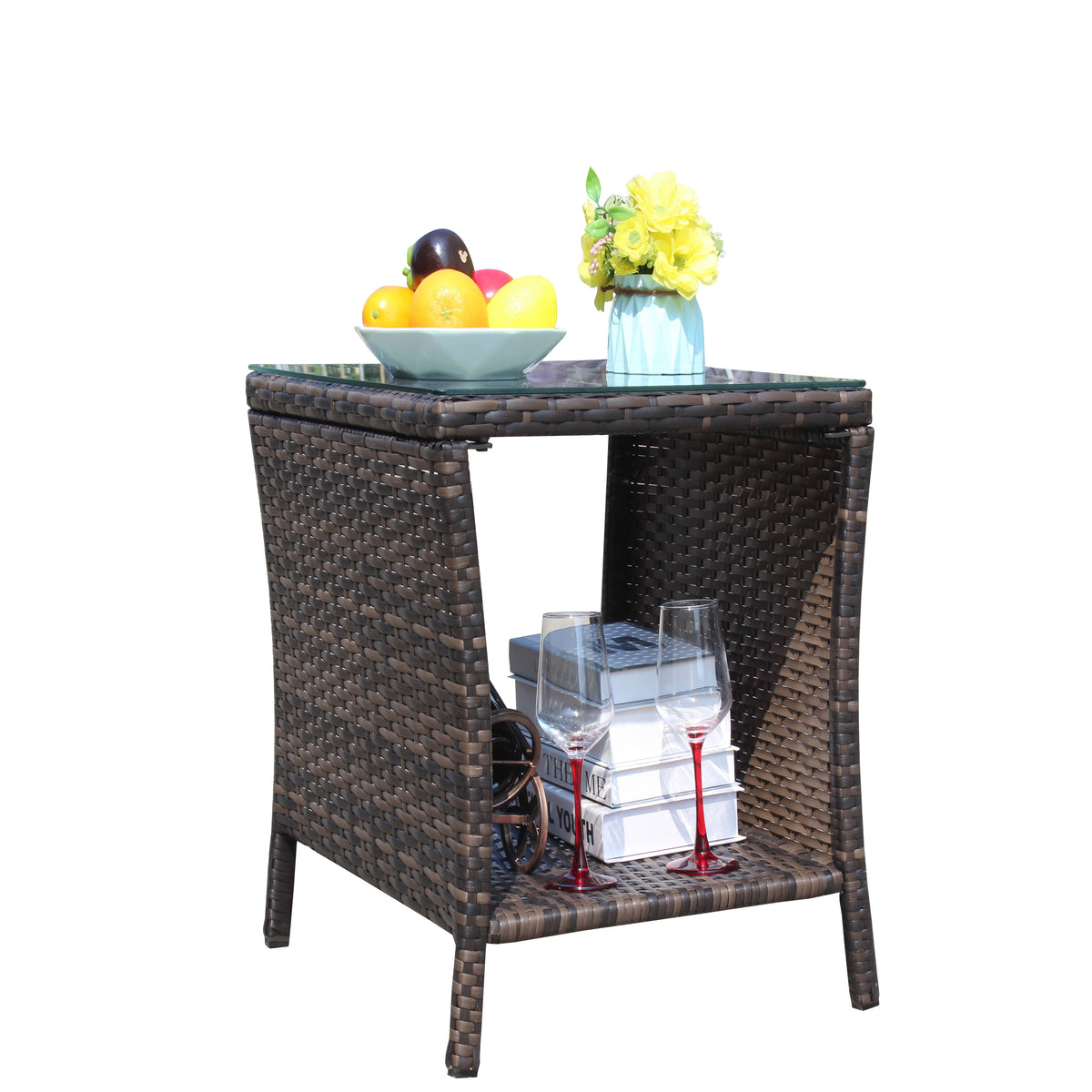 Outdoor patio Furniture 1 Coffee Table with clear tempered glass - image 10