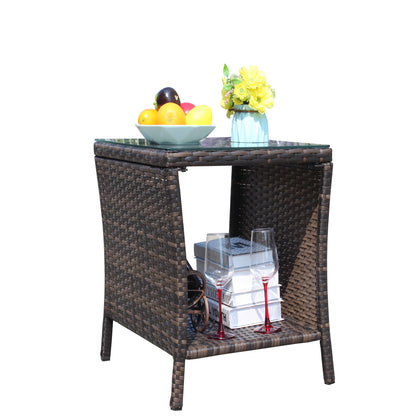 Outdoor patio Furniture 1 Coffee Table with clear tempered glass - image 10