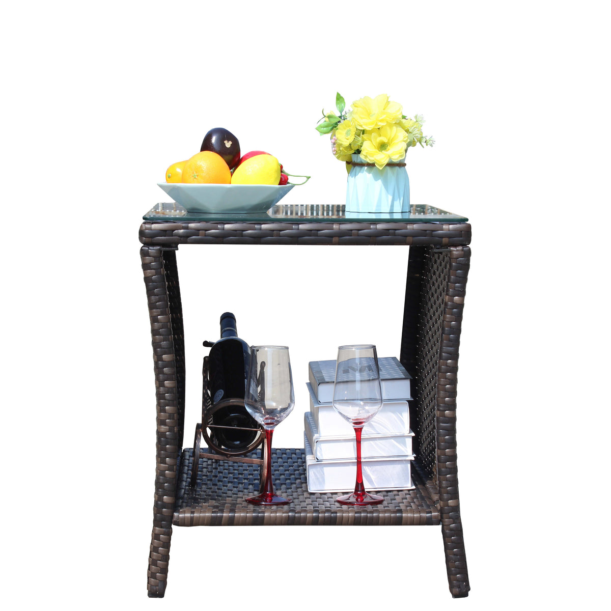 Outdoor patio Furniture 1 Coffee Table with clear tempered glass - image 11