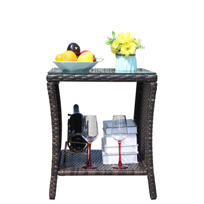 Outdoor patio Furniture 1 Coffee Table with clear tempered glass - image 11