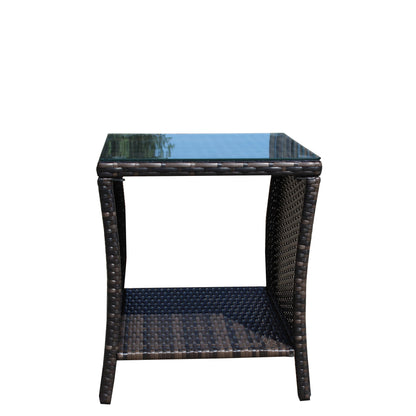 Outdoor patio Furniture 1 Coffee Table with clear tempered glass - image 17