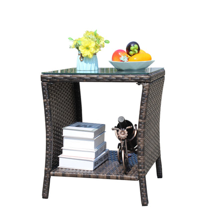 Outdoor patio Furniture 1 Coffee Table with clear tempered glass - image 8