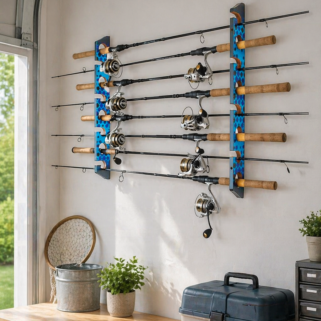 Wall Fishing Rod Storage Rack Wall Fishing Rod Storage Rack