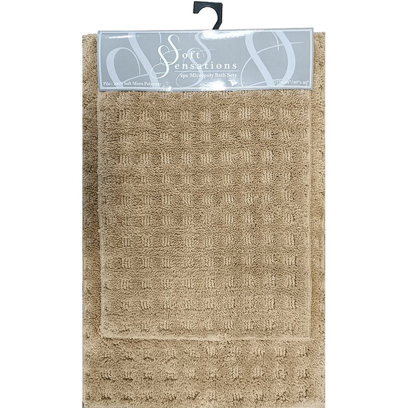 Homewear Soft Sensations Waffle Bath Set with Non-Skid Backing, 2-Pc.