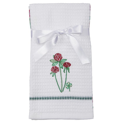 Sets of 2 Waffle Weave Floral Kitchen Towels