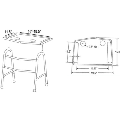 Walker Tray with Grip Mat