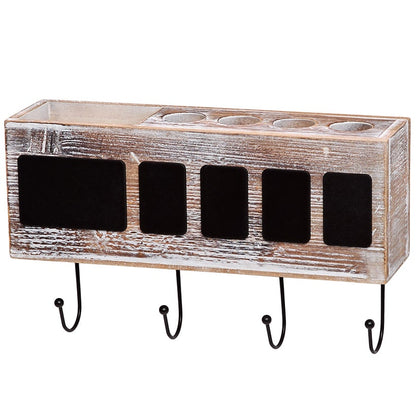 Bathroom Wooden Toothbrush Holder with Chalkbaord Labels