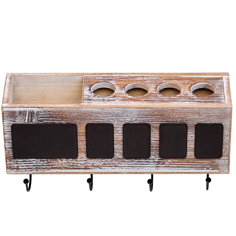 Bathroom Wooden Toothbrush Holder with Chalkbaord Labels