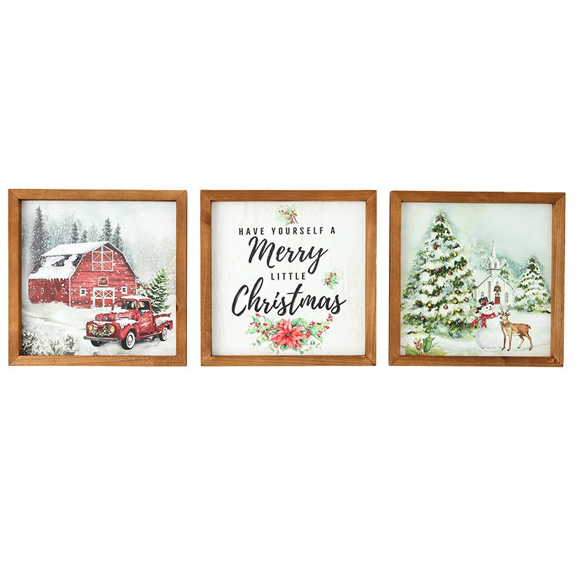 Framed Christmas Wall Art Trio - Christmas or Nativity