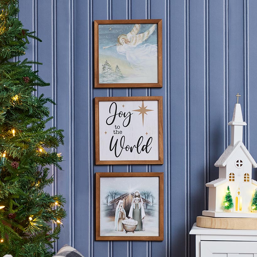 Framed Christmas Wall Art Trio - Christmas or Nativity#select-art_nativity