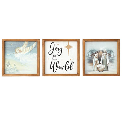 Framed Christmas Wall Art Trio - Christmas or Nativity