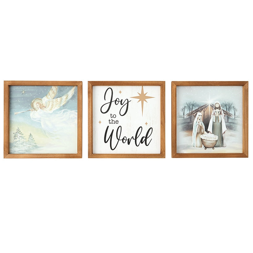 Framed Christmas Wall Art Trio - Christmas or Nativity