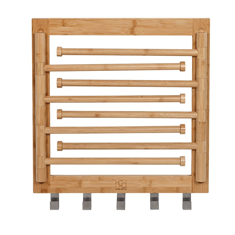 Wall Mount Swivel-Arm Drying Rack Bamboo