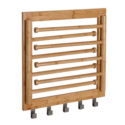 Wall Mount Swivel-Arm Drying Rack Bamboo