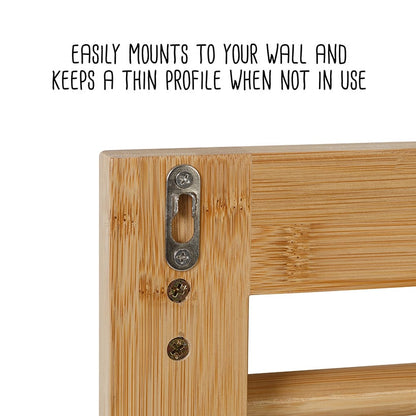 Wall Mount Swivel-Arm Drying Rack Bamboo